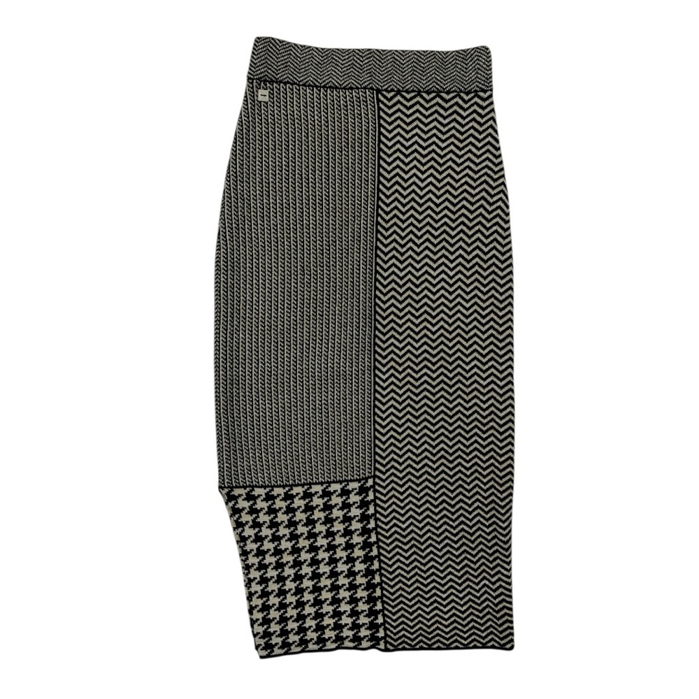 Manila Grace Mixed Media Knit Stretch Pull On Midi Skirt Size 1/ US Small